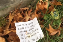 Visitors to Dickinson’s grave often leave personal notes.
